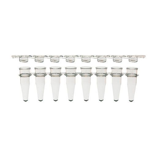 [GEN - WB 1502CL] AmpliStar-II 8-Strip 0.2ml Assorted Color PCR Tubes, Attached Optical Flat Caps