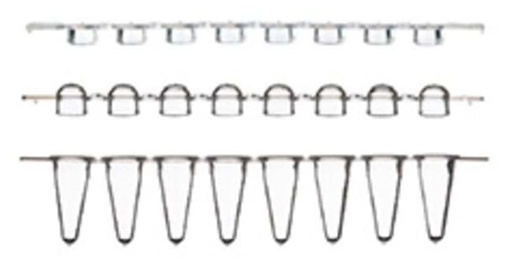 [GEN - AB-1771] ABgene Strips of 8 Low Profile Tubes (White) & Ultra Clear Cap Strips 