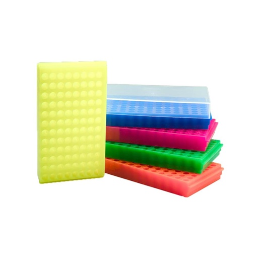 [GEN - WB 8420S] DoubleDecker Tube Rack 96x0.5ml & 96x1.5/2.0ml, with lid, assorted colors 